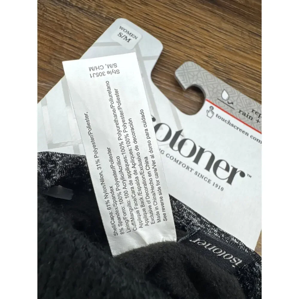 Isotoner smartDri black gloves touchscreen compatible women S / M - Picture 8 of 8